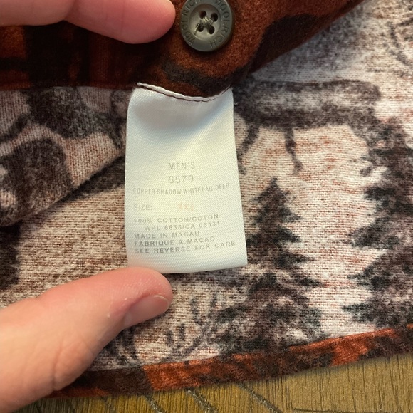 Woolrich Mens Flannel Deer Woods Print Button Down Sz 2XL - Picture 4 of 8